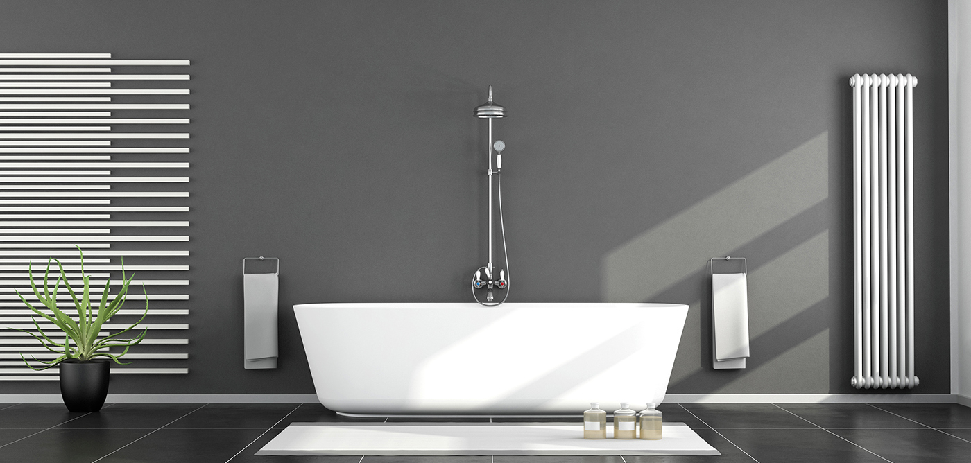 Black and white modern bathroom
